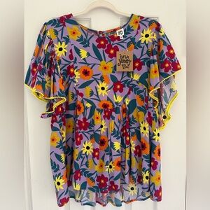 Ivy Jane Purple Floral Women's Blouse NWT
